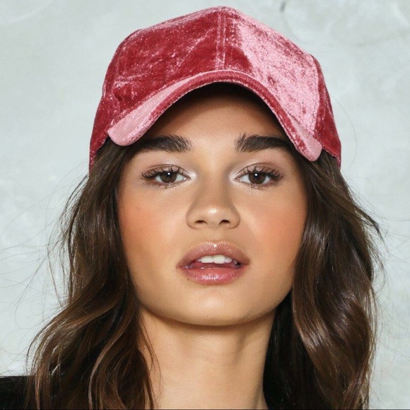 Velvet Baseball Cap in Mauve - Picture 2 of 6